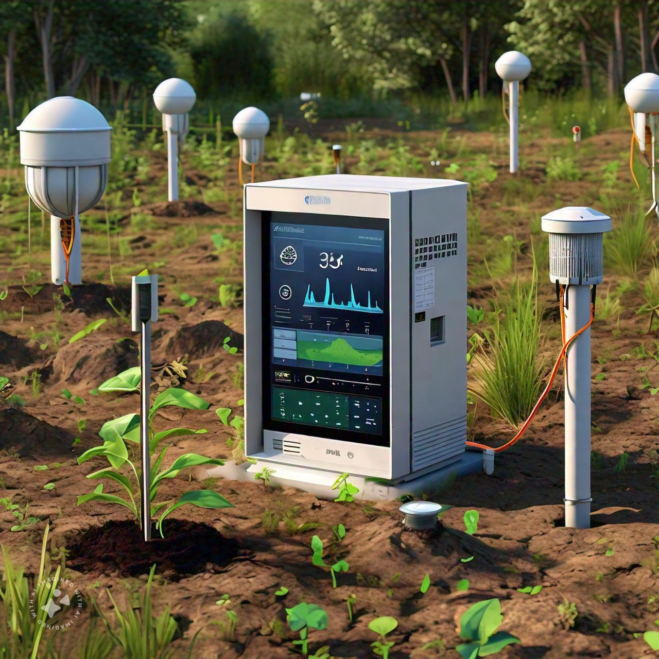 Environment monitoring station with sensors